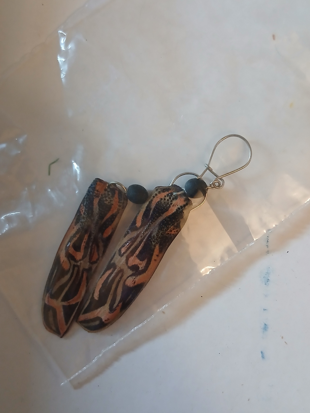 Handcrafted Brown and Black Drop Earrings